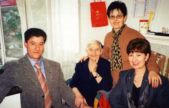 Carmela (Nonna's niece) with three of her five children: Enrico, Laura, and Marilena - Rotondella, 1999